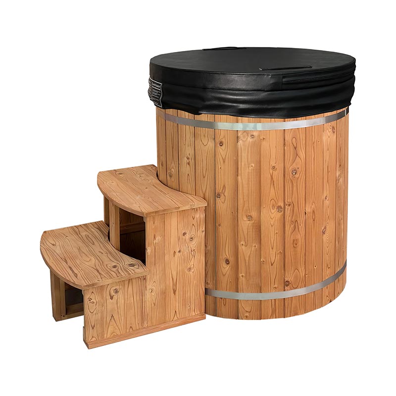 Thermo Pine Wood Ice Bathtub with 304 Stainless Steel Liner